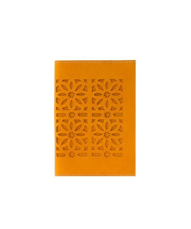 genten カットワーク ブックカバー イエロー