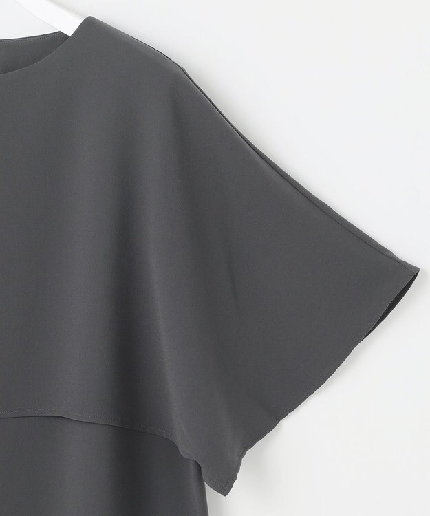 23区 【洗える】ストレッチジョーゼット レイヤー カットソー グレー系