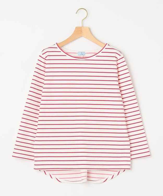 組曲 L プレーティング天竺バックタックボーダー カットソー オールドローズ系1