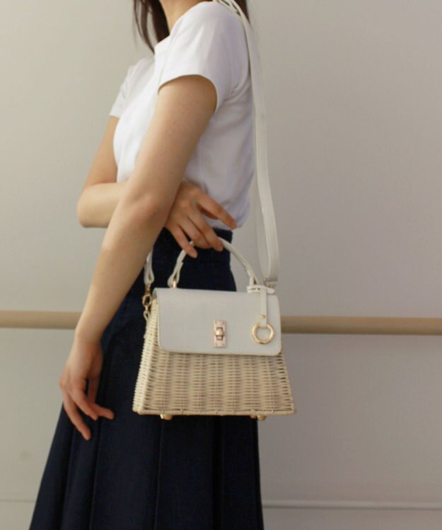 組曲 【2WAY】トップハンドルカゴバッグ アイボリー系