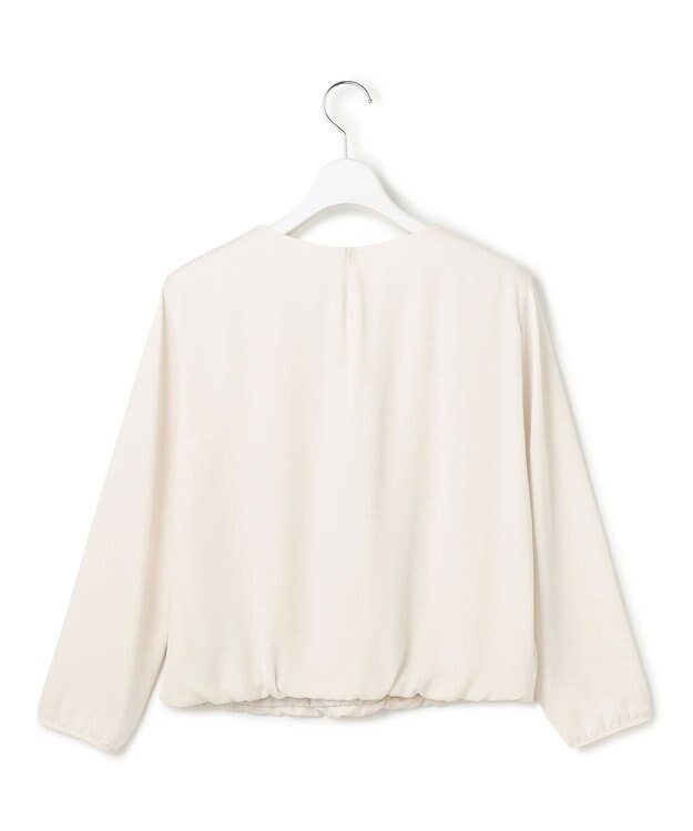 23区 S 【洗える】シルキーデシン ボールチェーン バルーン ブラウス ベージュ系