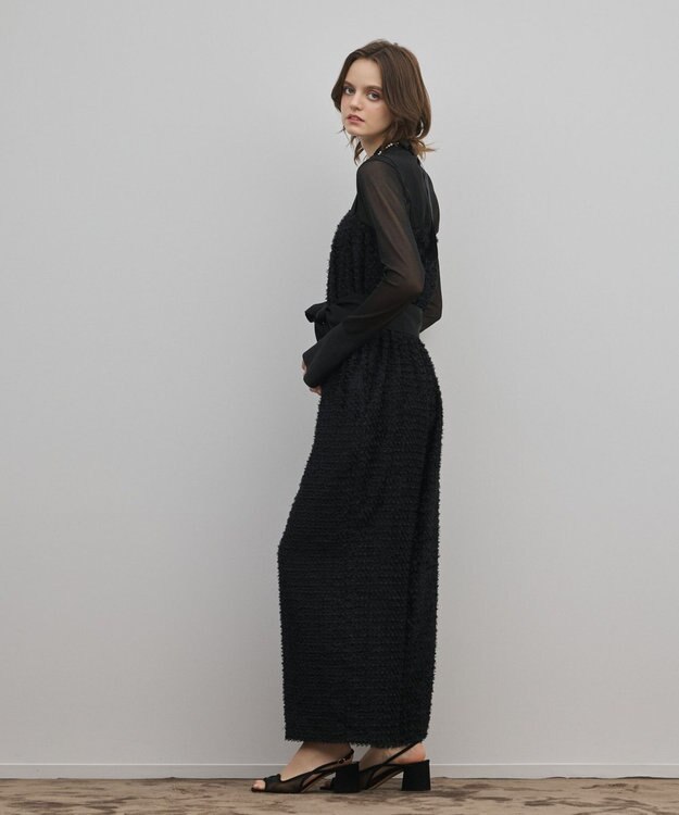 GRACE CONTINENTAL カットジャガードサロペット ブラック