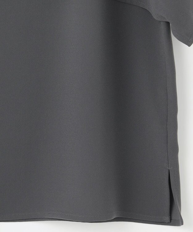 23区 L 【洗える】ストレッチジョーゼット レイヤー カットソー グレー系