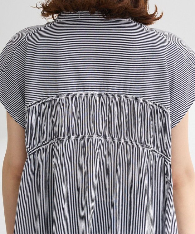 Green Parks Ｉ　シャーリングワンピース Stripe Navy