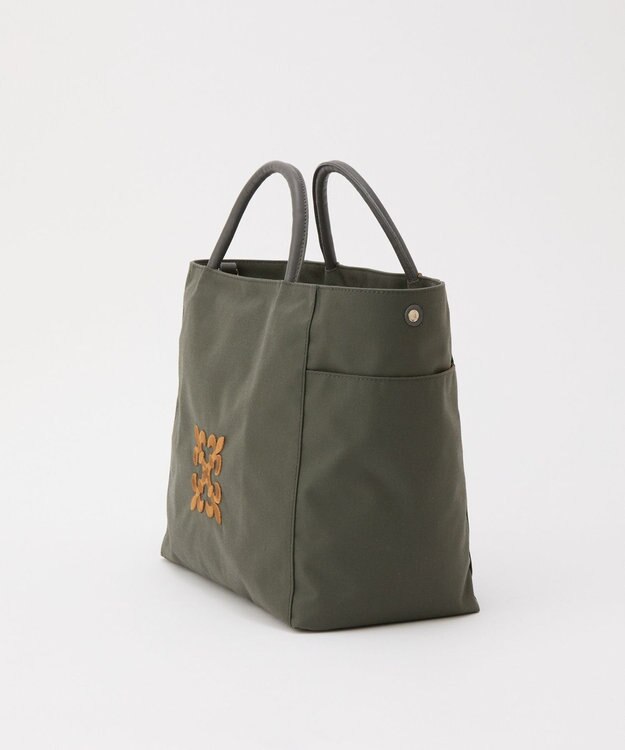 russet 【モノグラム刺繍】コーデュラナイロントートバッグ（CE-1776） Gray