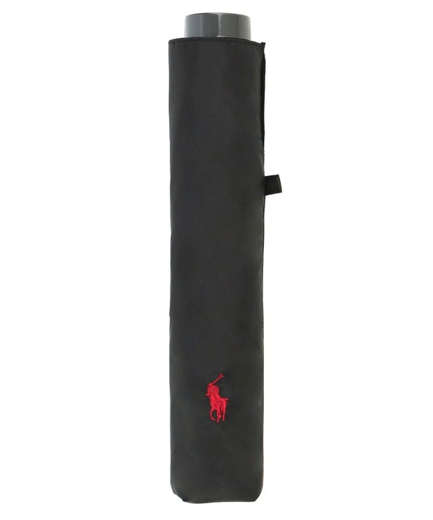 MOONBAT 【軽量/大きめ】POLO RALPH LAUREN 遮光 晴雨兼用 折りたたみ日傘 ワンポイント ポロポニー 60cm ブラック