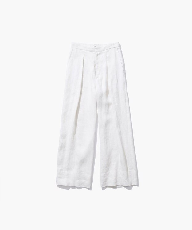 ATON LINEN TWILL | タックイージーパンツ WHITE