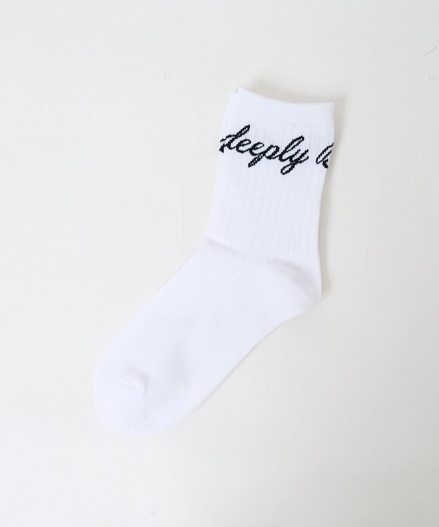 WEGO メッセージロゴソックス ホワイト