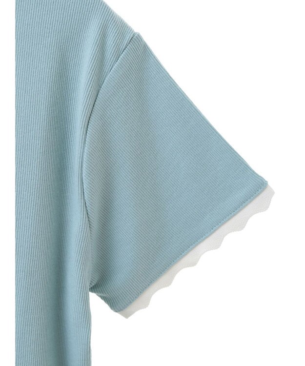 earth music&ecology バイカラースカラッププルオーバー Mint