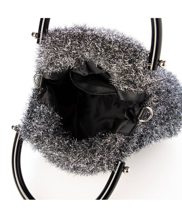 UNBILLION カシュカシュ cachecache / プラ手ハンドルキラキラミニ2wayバッグ ブラックミックス