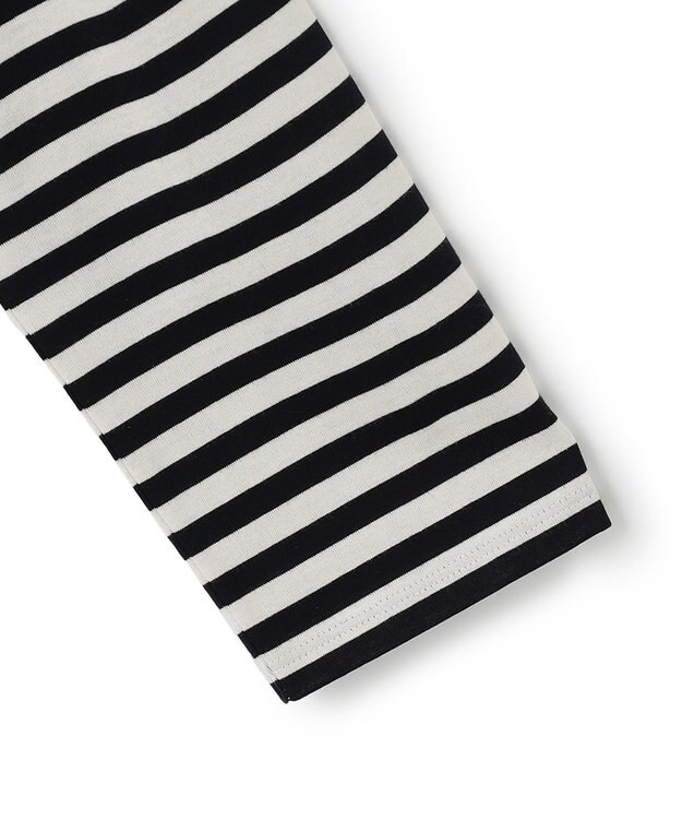 ICB 【洗える】CottonSingleJersey ハイネックプルオーバー ブラックボーダー系