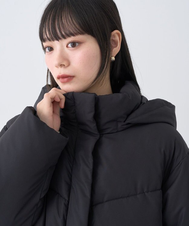 earth music&ecology 2WAYパファーブルゾン Black