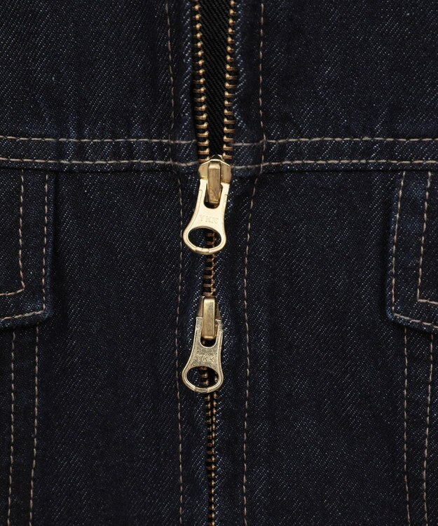 earth music&ecology ショートジップデニムジャケット Indigo