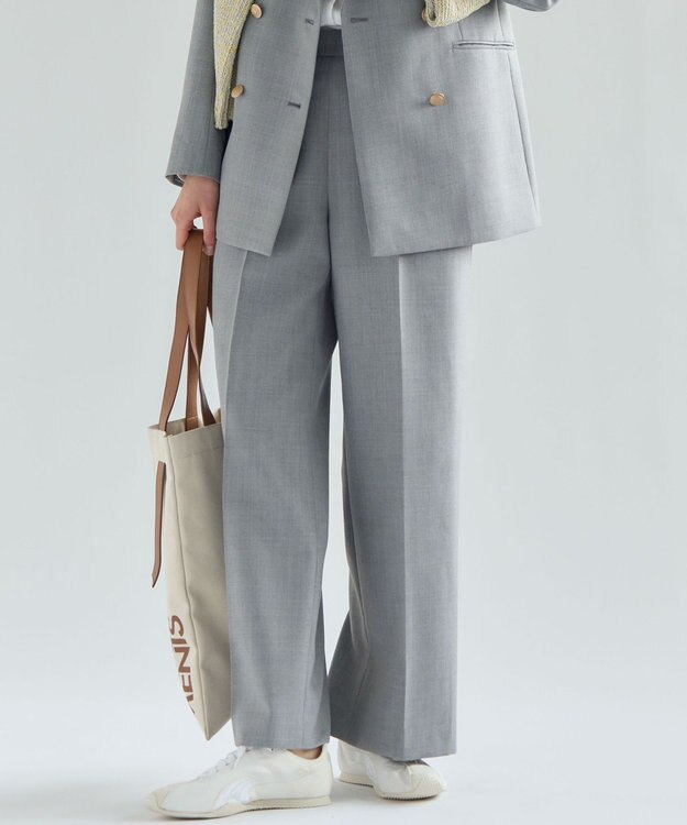 23区 S 【先行予約】TWギャバジン ワイドパンツ ライトグレー系