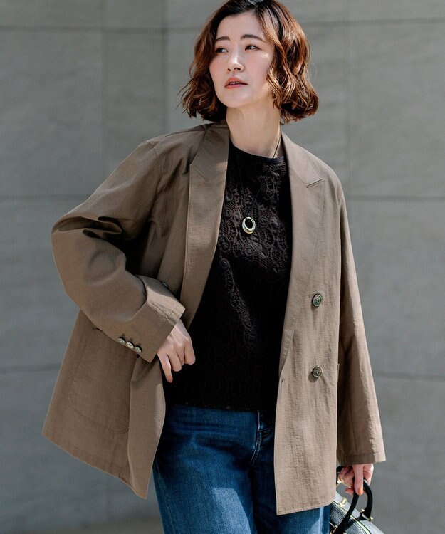 23区 【先行予約】MANTECOブライトワッシャー ダブル ジャケット ブラウン系