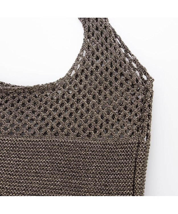 UNBILLION カシュカシュ cachecache / メタリック糸ホーボーバッグ ダークシルバー