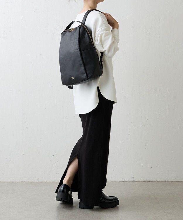 russet ＜背面メッシュ仕様＞レザーリュックサック(CE-1373) Black