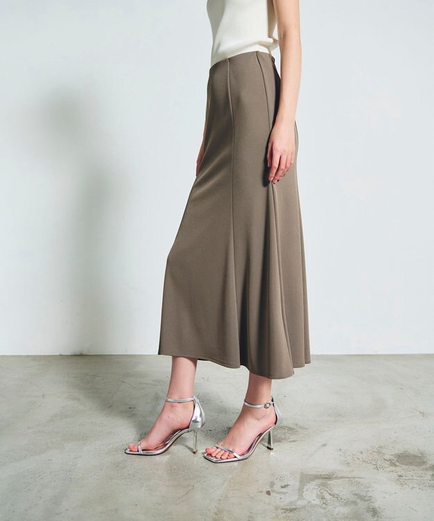 GRACE CONTINENTAL トリアセニットマーメイドスカート カーキ