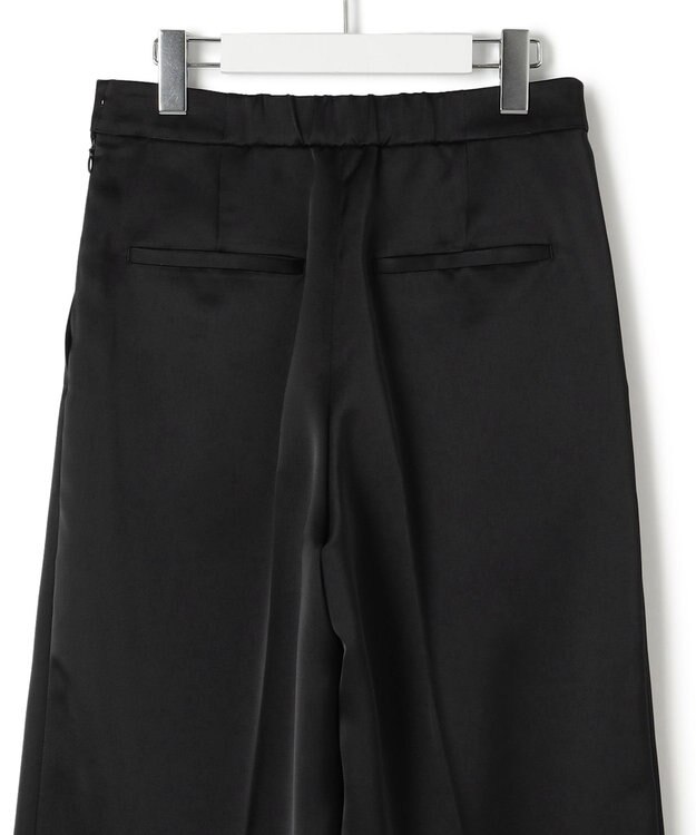 23区 【APPLAUDIR】クリアダブルサテン ワイドシルエットパンツ ブラック系