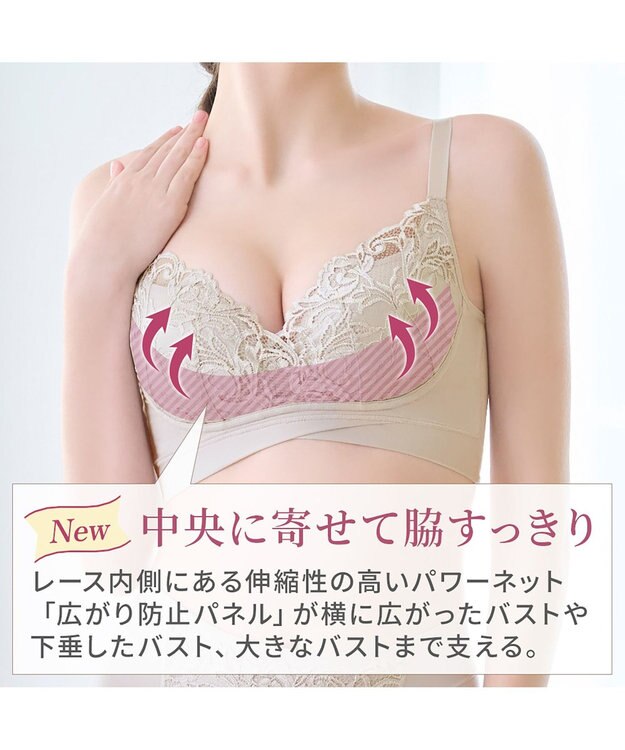 BRADELIS New York 【BRADELIS NewYork peace ブラデリス】ハートのキャッチャーカップで格上げフィットブラ24 補正 ブラジャー ノンワイヤーで楽に美バスト DB124301 グレージュ