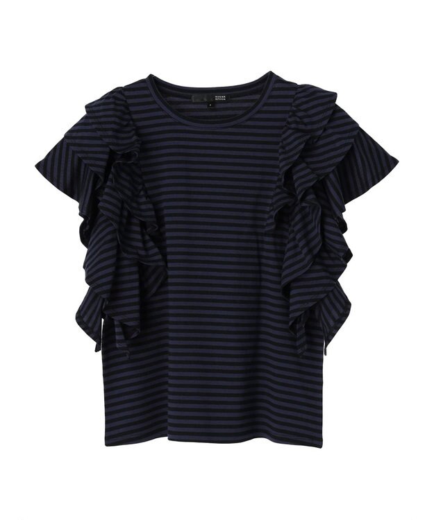 Green Parks ・ＳＵＧＡＲ　ＳＰＯＯＮ　ラッフルレイヤードＴシャツ Navy