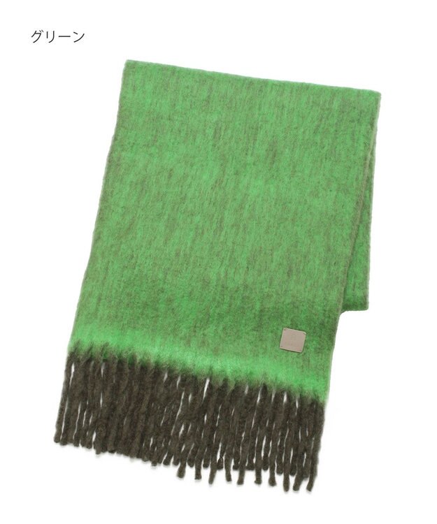 MOONBAT 【WEB限定】FURLA シャギーボリュームマフラー/幅40cm グリーン