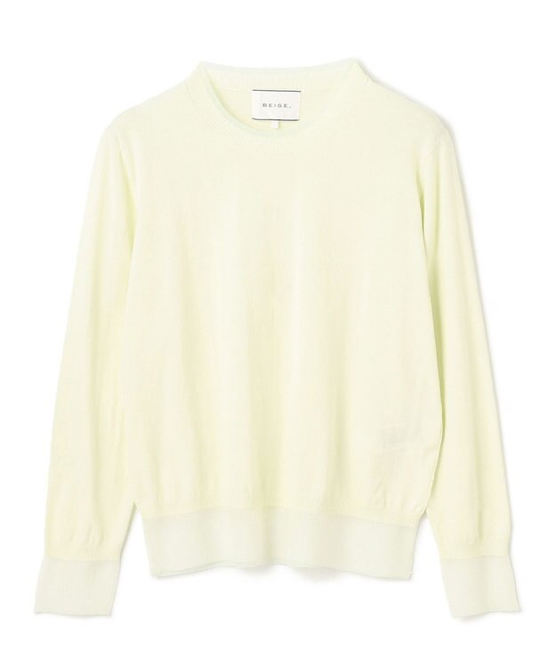 BEIGE， 【洗える】JULIE / シルク混クルーネックシアートップス Sage