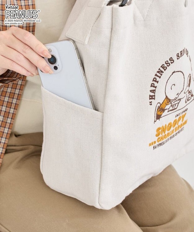 ROOTOTE 8467【ルートート】スヌーピー IP.ミディアム.2way.ピーナッツ-0X 01：オートミール