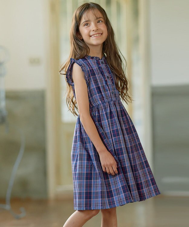 組曲 KIDS 【110-140㎝】ブリティッシュ ワンピース パープル系3