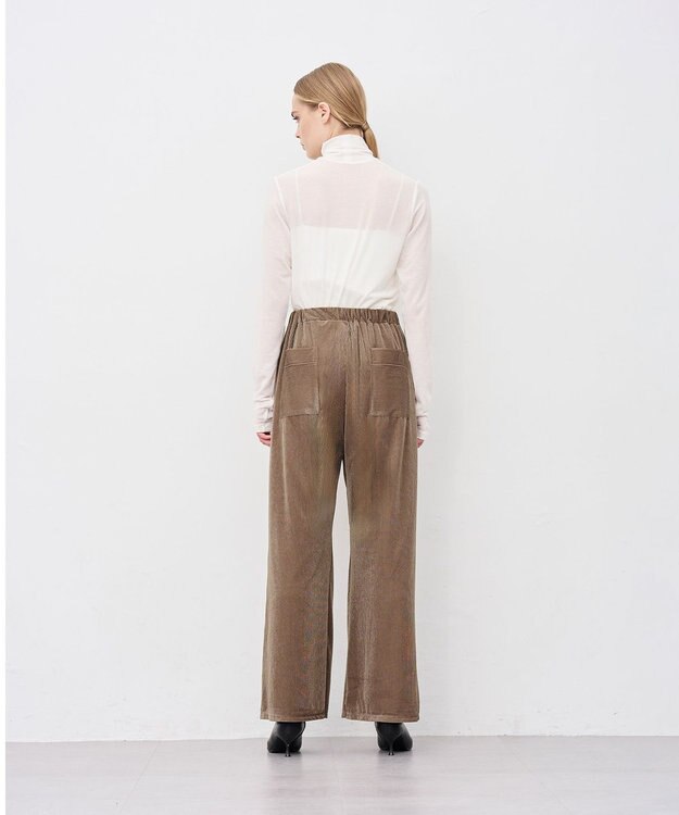uncrave シアーベロアリブ ギャザーパンツ ブラウン