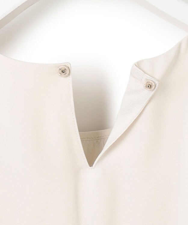 23区 S 【洗える】シルキーデシン ボールチェーン バルーン ブラウス ベージュ系