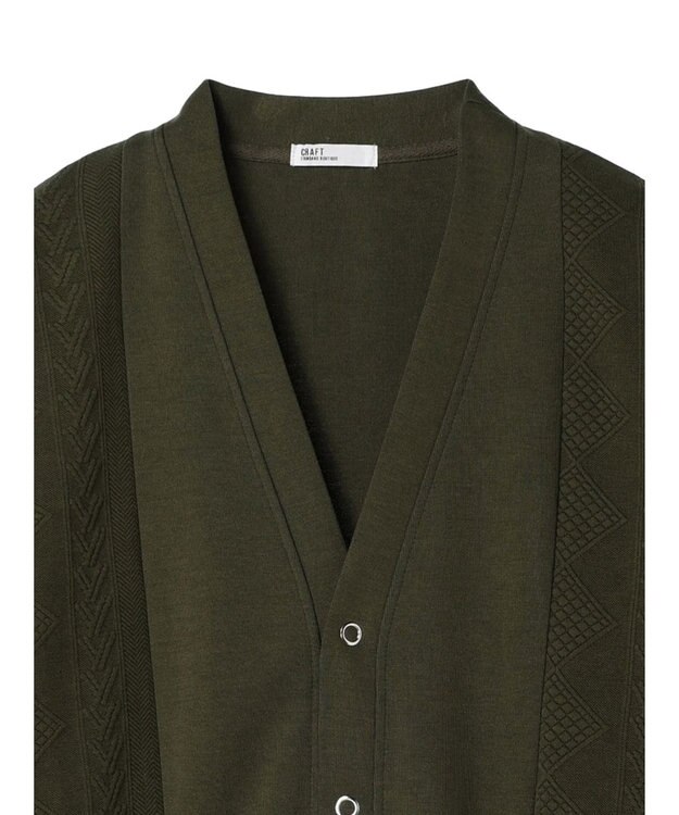 CRAFT STANDARD BOUTIQUE JQカット切り替えカーディガン1 Khaki