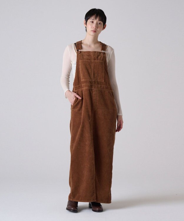 Ripo trenta anni CORDUROY JUMPER DRESS コーデュロイオーバーオール BROWN