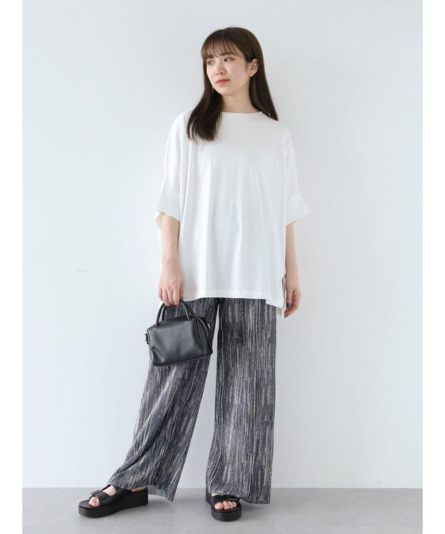 Green Parks セルフカットプリーツワイドパンツ Black