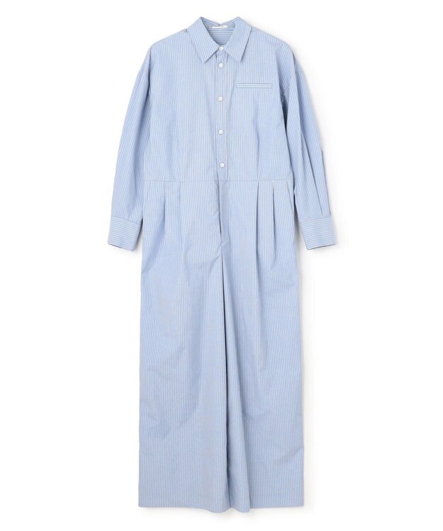 NAVE 【ReNAVE・セットアップ可/洗える/接触冷感/UVケア】コットンポリブロード オールインワン サックスブルー系1