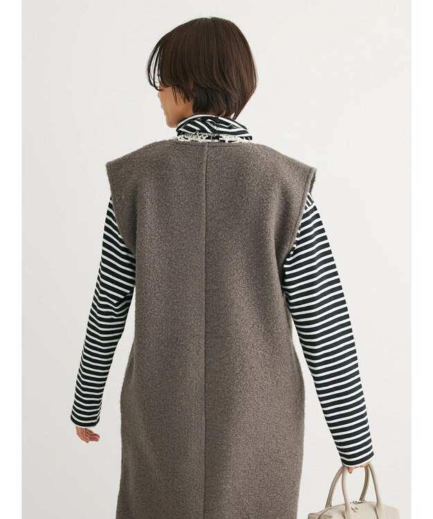 Green Parks ・ＥＬＥＮＣＡＲＥ　ＤＵＥ　ブークレＶネックジャンスカ Charcoal Gray