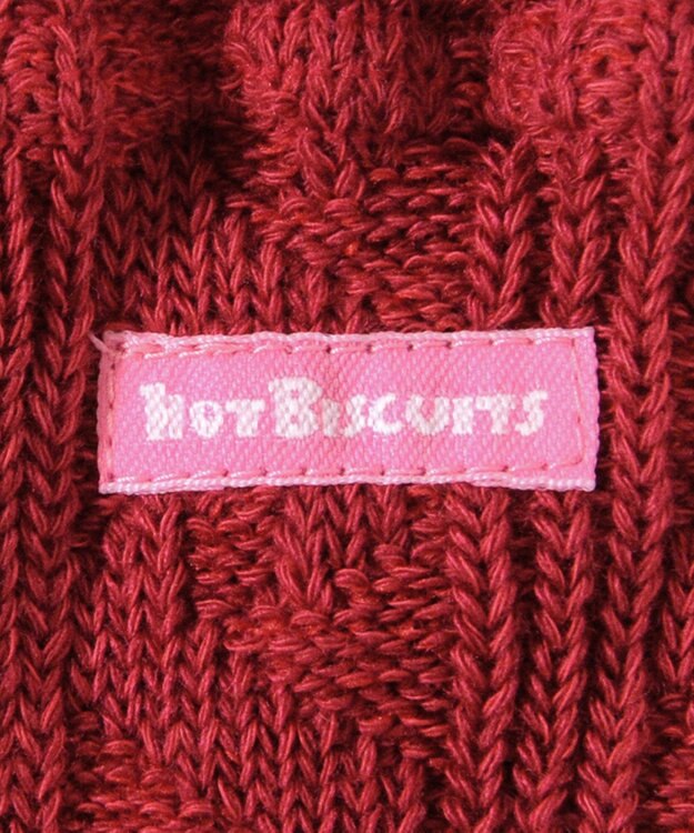MIKI HOUSE HOT BISCUITS 【80-120cm】ケーブルニット編みレギンス 赤