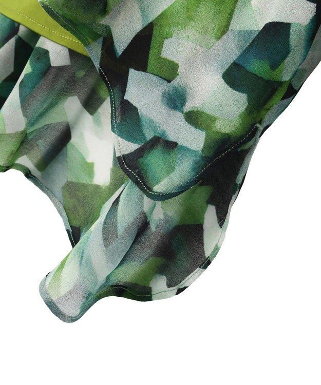 YECCA VECCA [2SET]キャミ付きシアージオメ柄シャツ Green
