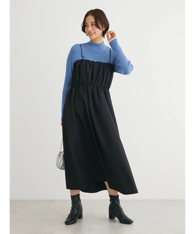 Green Parks ・ＥＬＥＮＣＡＲＥ　ＤＵＥ　ギャザーキャミワンピース Black