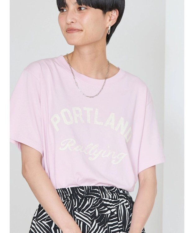 AMERICAN HOLIC ＰＯＲＴＬＡＮＤロゴカットプルオーバー Light Pink