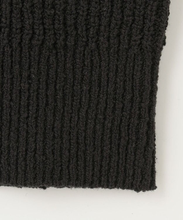 自由区 【洗える】テクスチャーコットンブレンド ビジューデザインニット ネイビー系