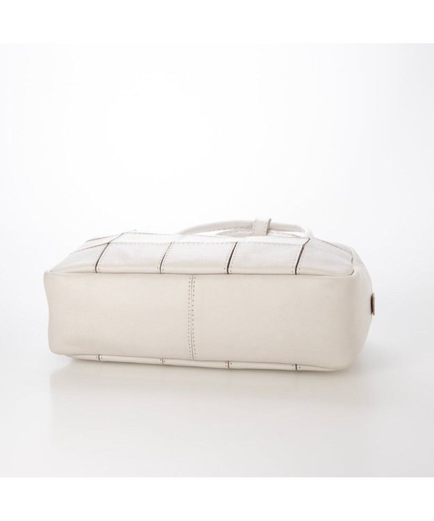 UNBILLION ピークスピーク PEAKS PEAK / 牛革パッチワーク横長ボストン アイボリー