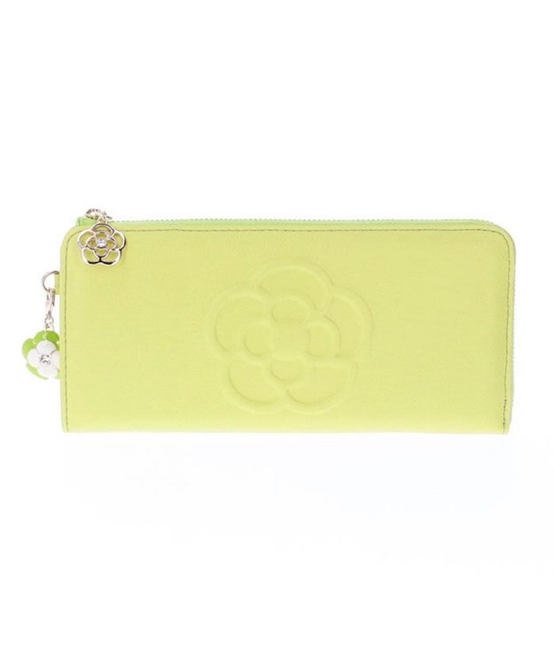 CLATHAS ワッフル　Lファスナー長財布 ライム