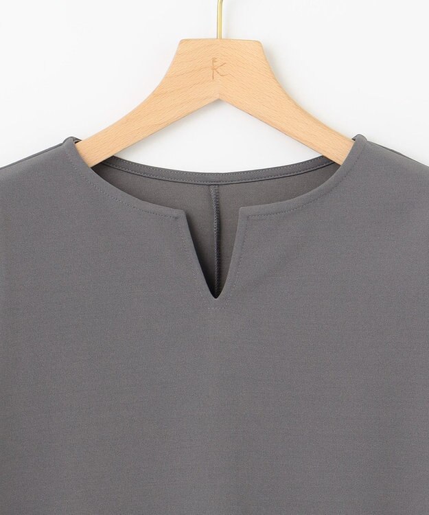 組曲 S 【WEB限定】ジョーゼットジャージーランタンスリーブ5分袖 ブラウス グレー系