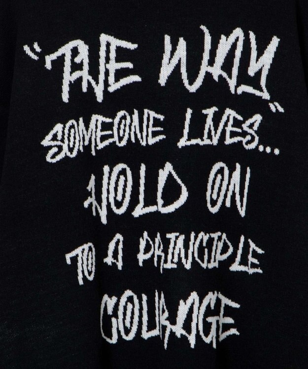 WEGO ハンドライティングジャガードニット ブラック