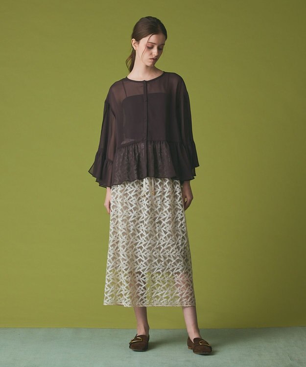 GRACE CONTINENTAL スターembチュールスカート キナリ