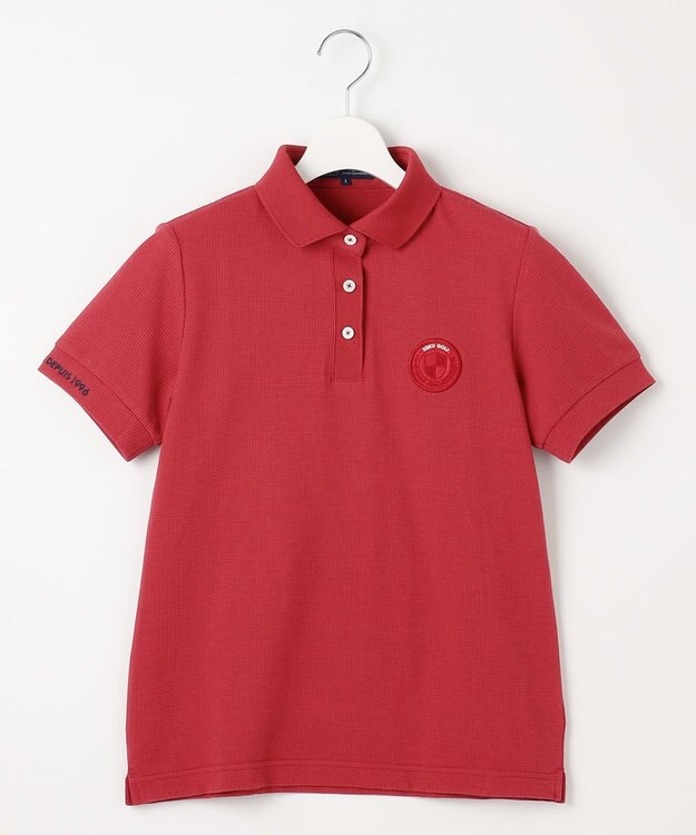 23区GOLF 【WOMEN】【吸水速乾・UVケア】カノコ 半袖ポロシャツ ワイン系