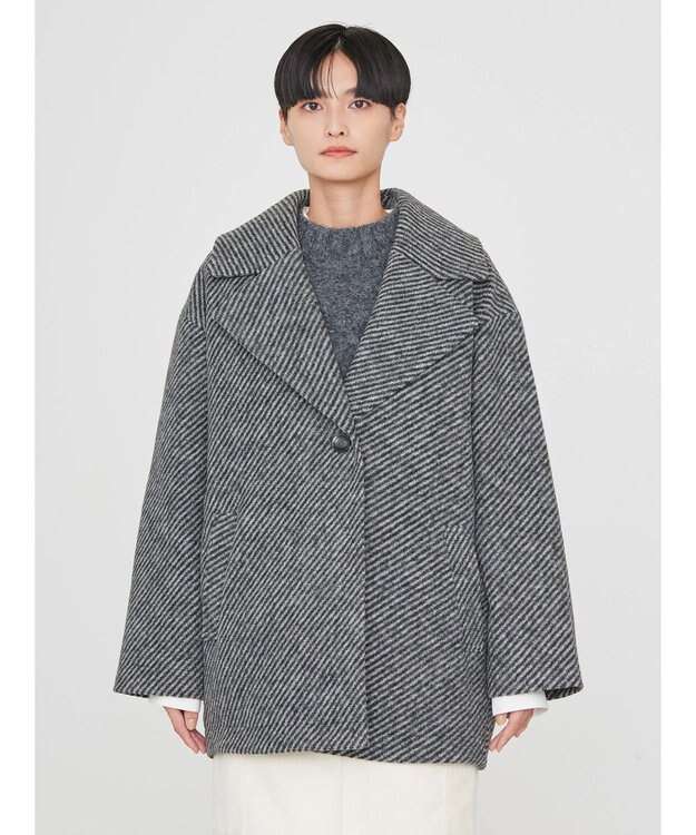 AMERICAN HOLIC ツイードライクコクーンミディコート Gray