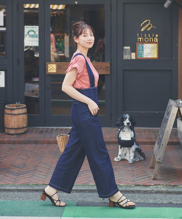 Feroux 【2WAY】ハイウエストデニム パンツ ネイビー系