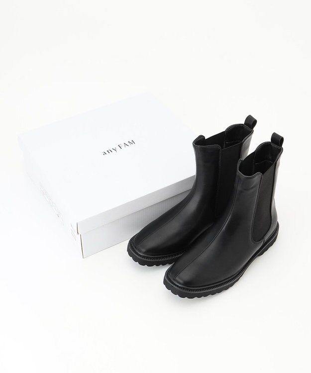 ANY 【軽くて疲れにくい！】サイドゴアブーツ ブラック系
